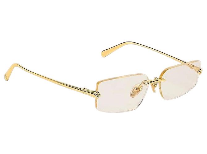 Louis Vuitton Comet Rectangle Sunglasses Rectangular Silhouette Golden Cloth