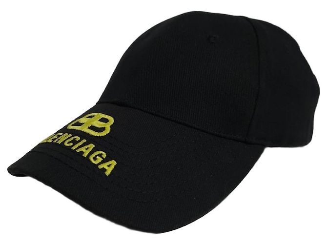 Balenciaga Black Visor Cap mit besticktem BB-Logo Schwarz