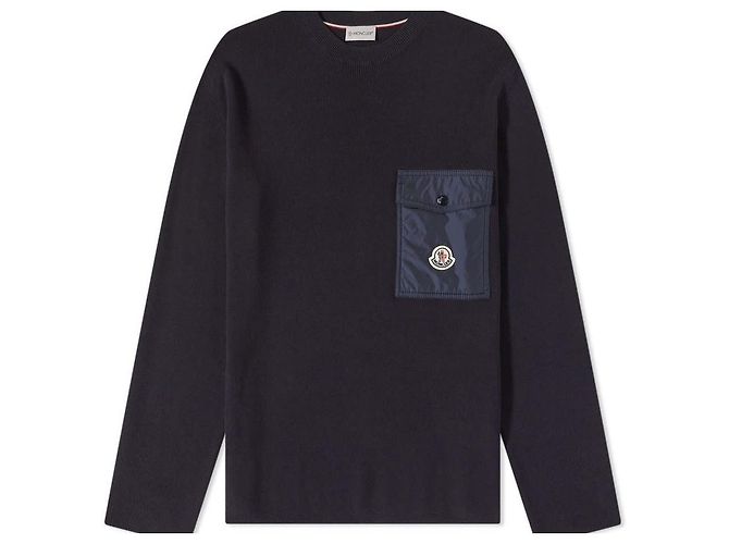 Moncler Logo Strickpullover Schwarz 