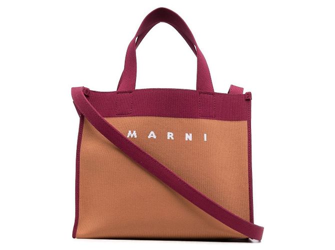 Marni Jacquard Small Tote/Shoulder Bag Red