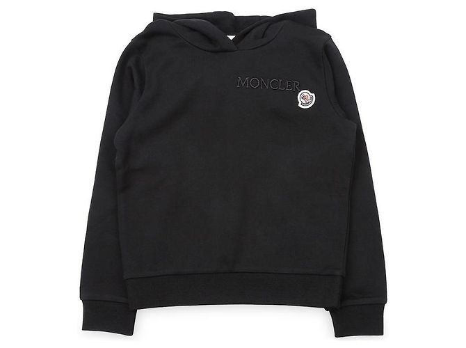 Moncler Kapuzenpullover aus Baumwolle mit Logo-Patch Schwarz 
