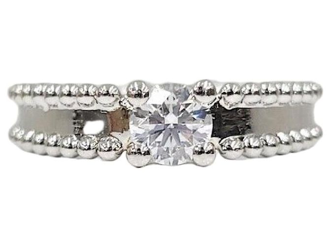 Van Cleef & Arpels Van Cleef Estelle Solitaire Diamond Platinum Ring Size Silvery 