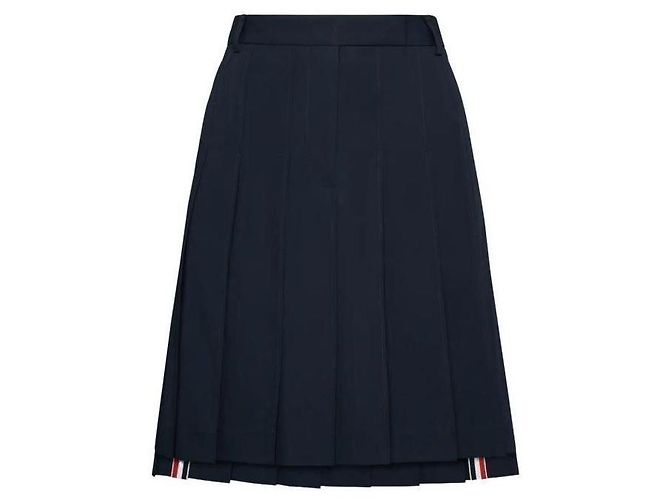 Thom Browne Saia plissada de algodão Azul