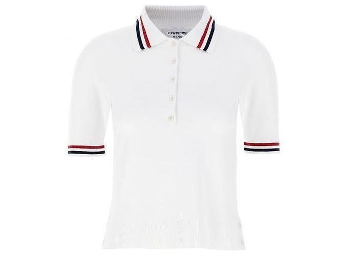 Thom Browne Kurzarm- Polohemd aus Jersey-Strick