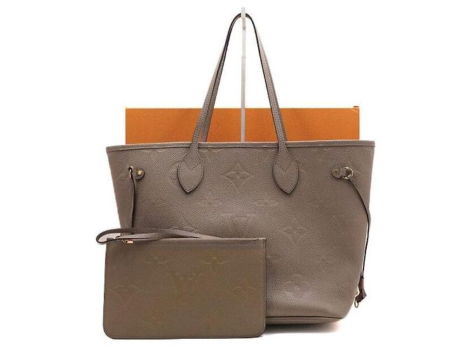 Louis Vuitton Monogram Empreinte Neverfull MM Shoulder Bag Brown