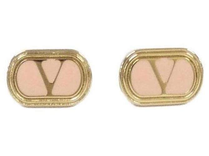 Valentino Logo Oval-Ohrringe Pink