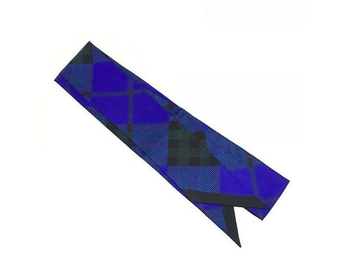 Burberry Sciarpa sottile in seta a scacchi Blu 