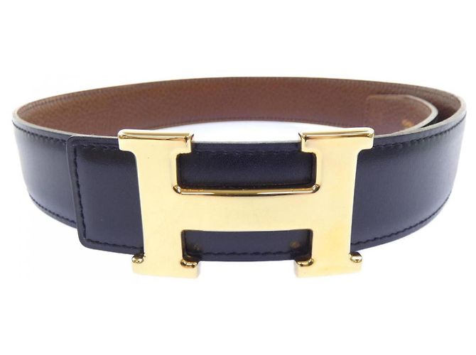 Hermès Hermes H 32mm Wendelgürtel Braun Schwarz