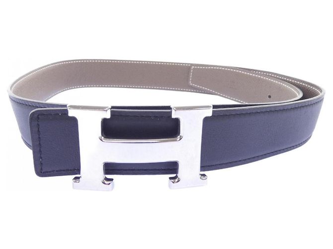 Hermès Hermes H 32mm Wendelgürtel Braun Schwarz