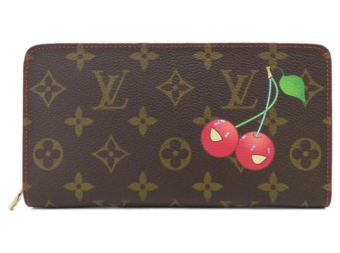 Louis Vuitton Monogram Cherry langes Portemonnaie Braun