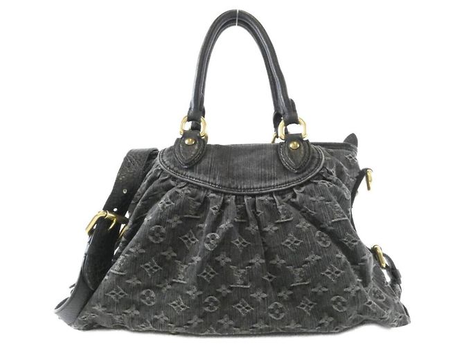 Sac à main Louis Vuitton Monogram Denim Neo Cabby MM Noir