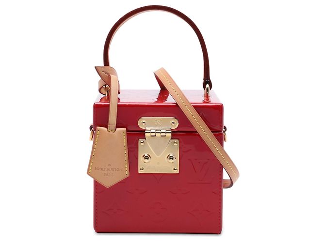 Louis Vuitton Red Monogram Vernis Bleecker Box Vanity Bag