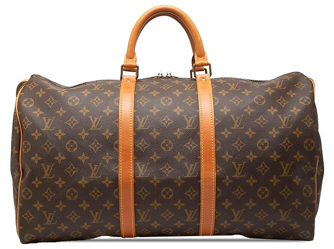 Louis Vuitton Brown Monogram Keepall 50 Marrom