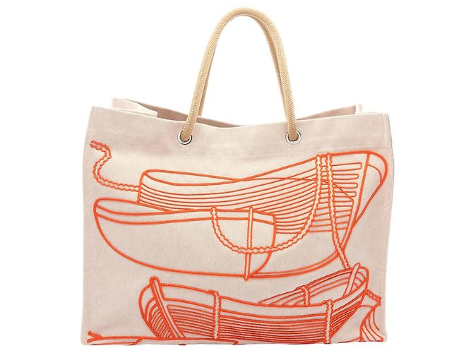 Hermès Beige Canvas Thalassa Tote