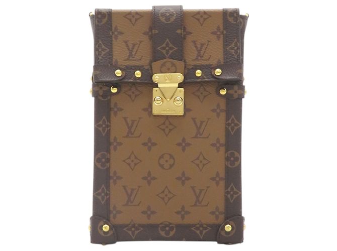 Louis Vuitton Brown Monogram Reverse Pochette Trunk Verticale Marrom