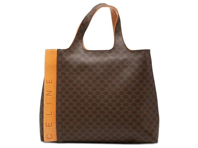 Céline Celine Brown Macadam Coated Canvas Tote Braun