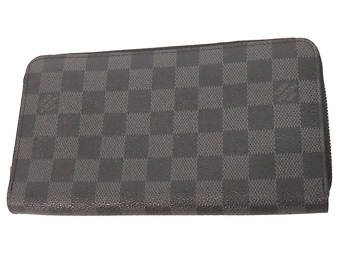 Louis Vuitton Black Damier Graphite Zippy Organizer Wallet