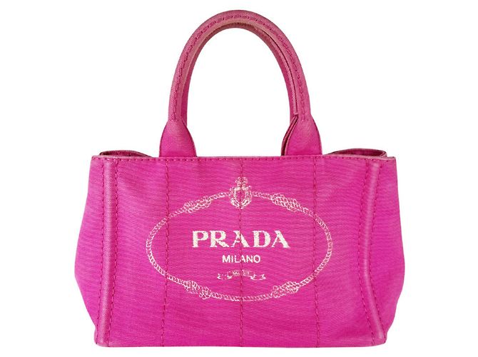 Bolsa Prada em lona Canapa rosa
