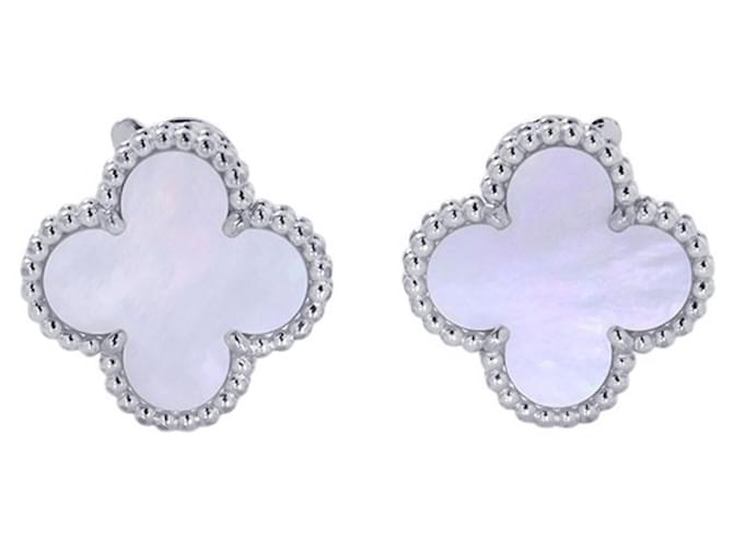 Van Cleef & Arpels Alhambra Earrings in 18K White Gold 