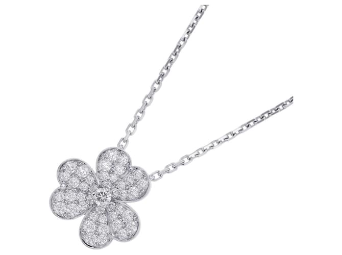 Van Cleef & Arpels Frivole Pendant Necklace in White Gold 