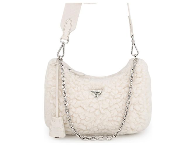 Borsa a spalla Prada Re-Edition 2005 Bianco