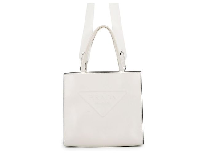 mala Prada em couro branco