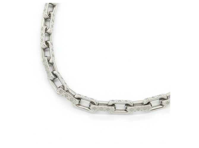 Louis Vuitton Monogram Halskette Kette M00307 Silber