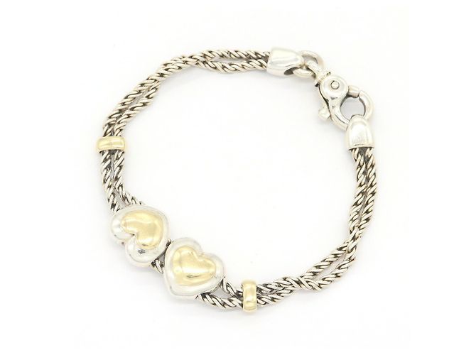 Pulsera Corazón Double Rope Tiffany & Co. Plata Dorado