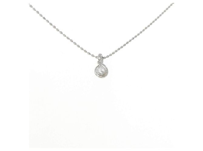 Autre Marque Diamantenhalskette PT900 PT850 Silber