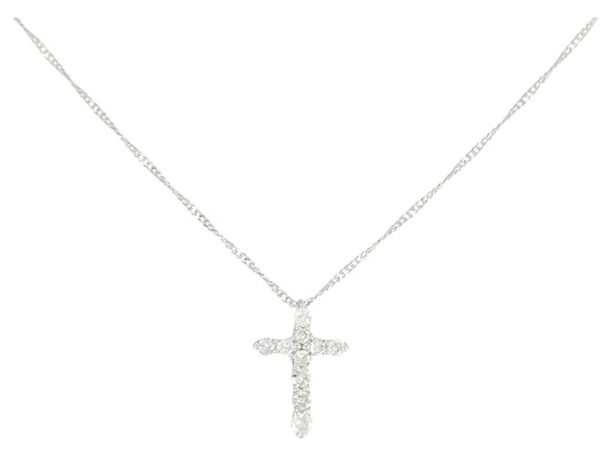 Autre Marque Collar de diamantes Pt900 Pt850 Plata
