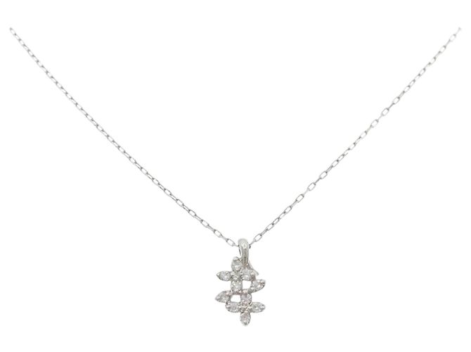 Autre Marque Diamantenhalskette PT900 PT850 Silber