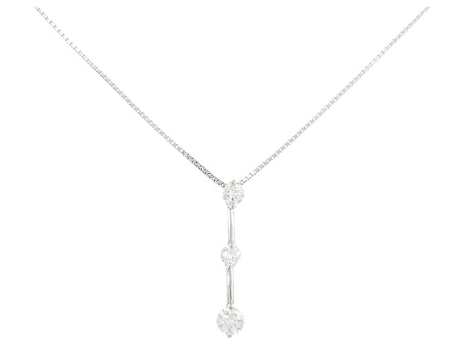 Autre Marque Collar de diamantes PT900 PT850 Plata