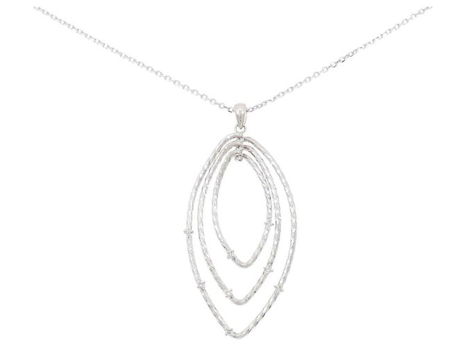 Autre Marque Collar de Pt850 con diamantes Plata