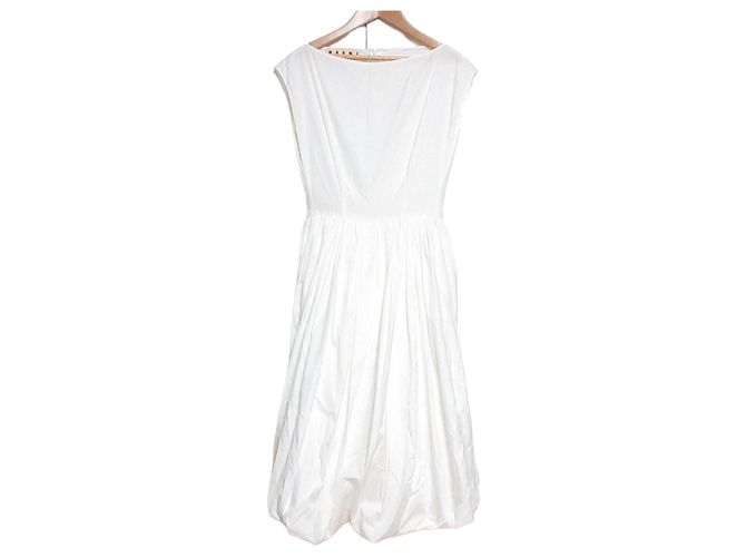 Vestido Marni ABMA1156A0 de algodón orgánico Blanco