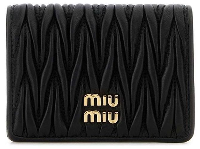 Miu Miu Small Matelassé Napa Leather Wallet Black AFPP
