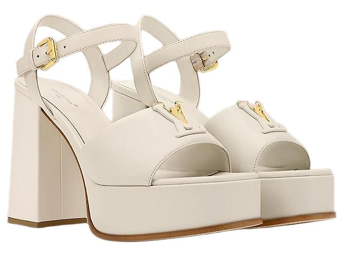 Louis Vuitton Mare Platform Sandale Ecru White Weiß