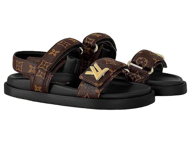 Louis Vuitton Sandali Sunset Flat Comfort Cocoa Brown Marrone