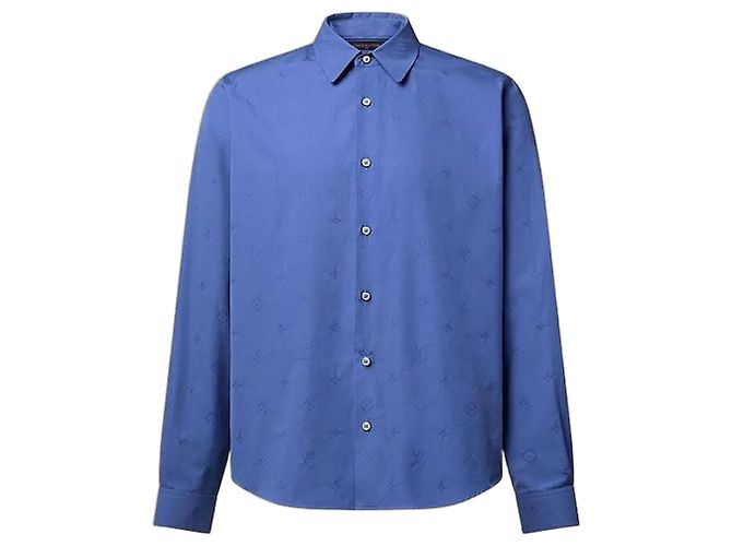 Louis Vuitton Langarmshirt mit besticktem Monogramm Regular Fit Blau