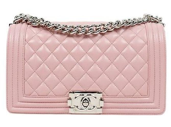 Le Boy Chanel Bolsa de Ombro Boy em couro caviar rosa Medium