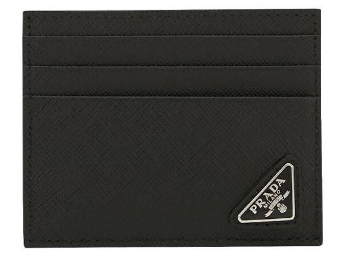 Tarjetero Prada Saffiano en cuero negro