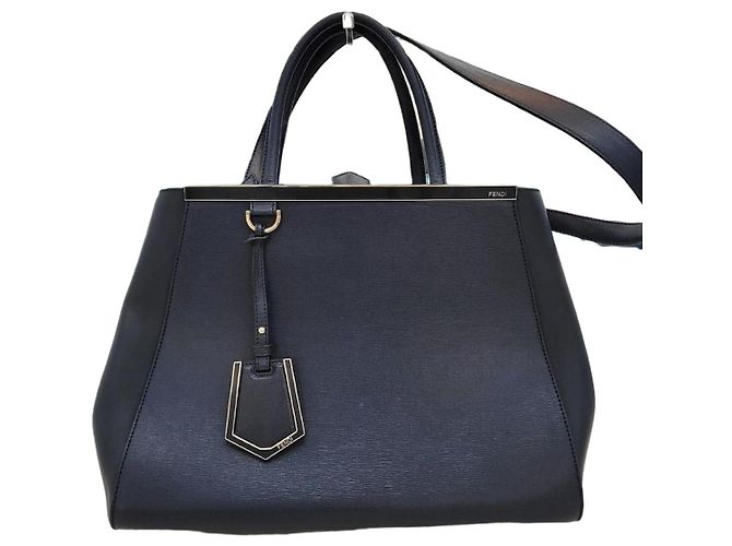 Fendi Medium Tote Shoulder Bag Navy Blue