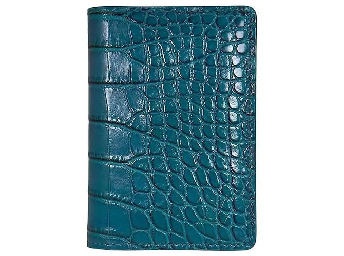 Louis Vuitton Pocket Organizer Card Wallet Exotic Crocodile Blue