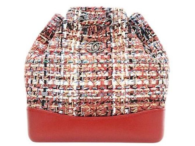 Chanel Red Tweed Gabrielle Backpack Multiple colors