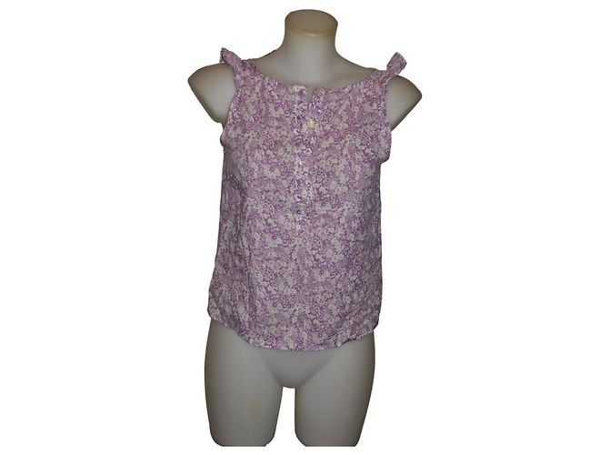 Burberry Blumenbluse Weiß Lila