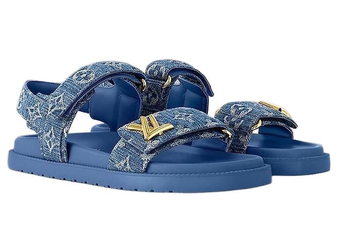 Louis Vuitton Sunset Flat Comfort Sandals Blue