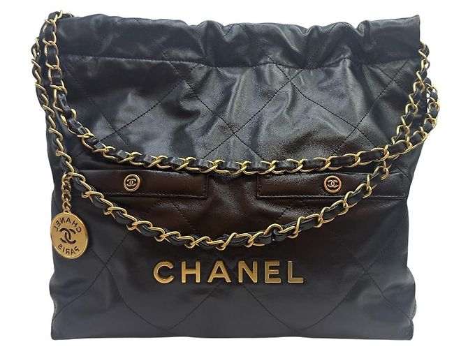 Chanel Black Gold Two-Pocket Small Noir