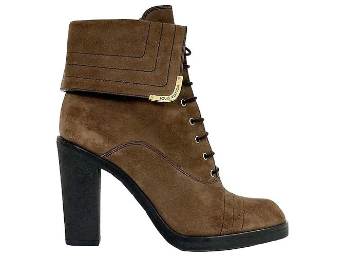 Louis Vuitton Ungetragene Schnürstiefeletten Braun