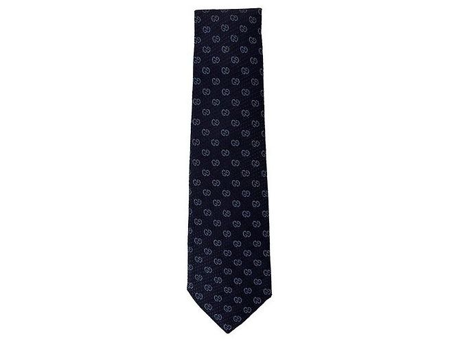 Gucci Jacquard Silk Tie Blue