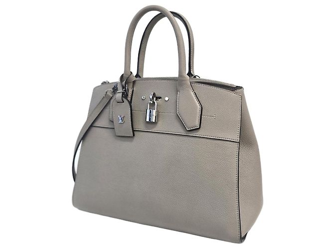 Louis Vuitton Saco Tote City Steamer MM Medium Bege Marrom