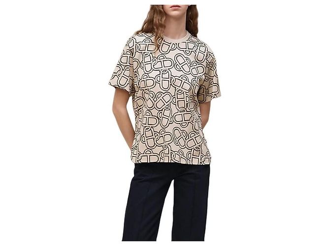 Hermès Maxi T-Shirt Femme Manches Courtes Beige Marron
